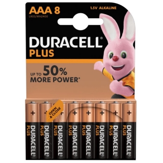 Pilas Duracell Plus 50%+ AAA LR03  DURLR3P8B